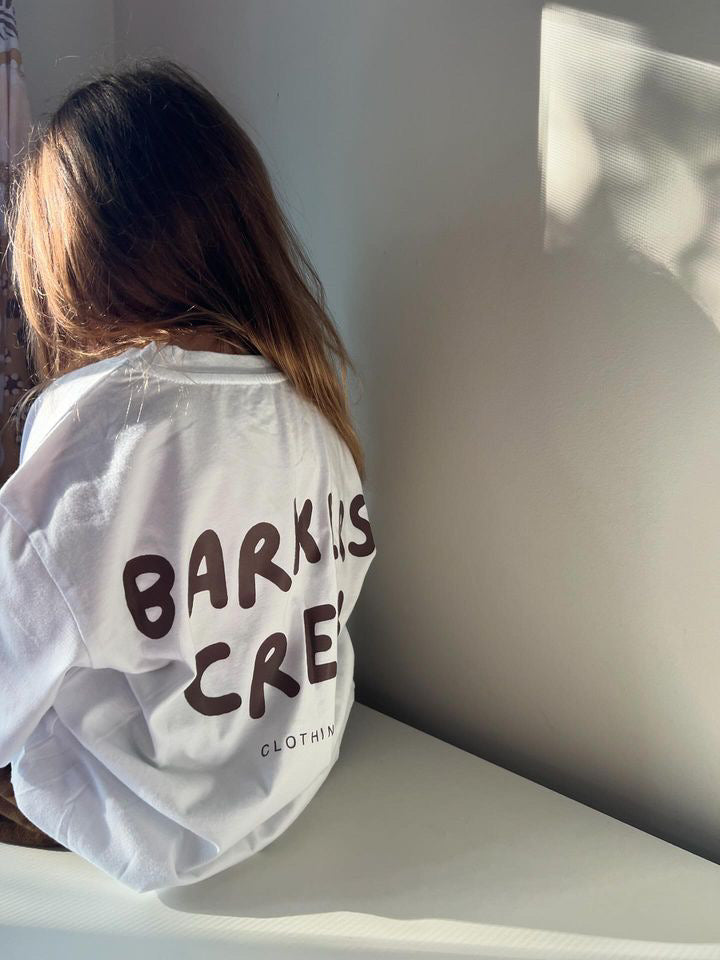 Oversized Brown on white tee