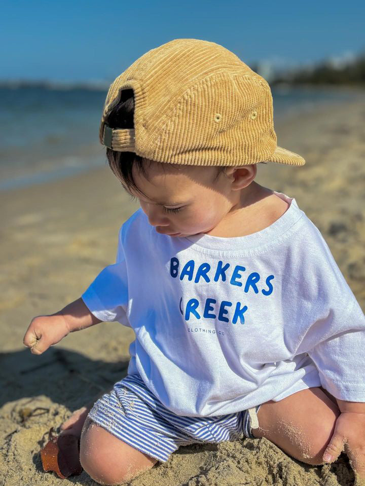 Oversized Blue on white tee