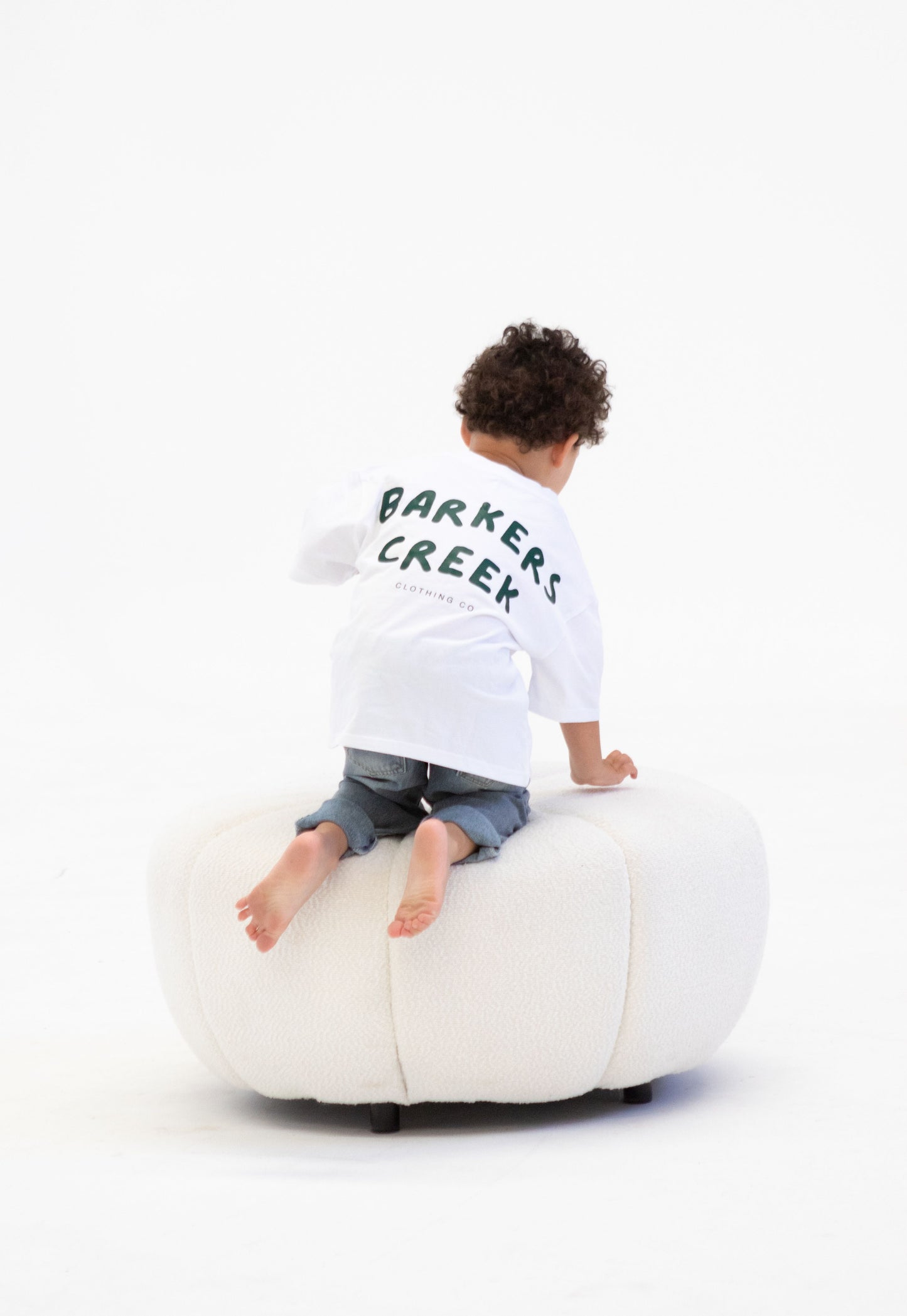 Oversized Emerald green on white tee