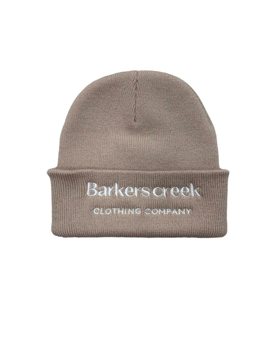 Tan beanie classic logo